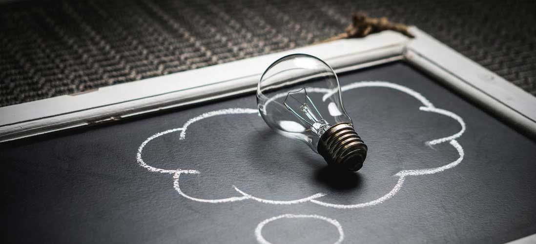 Light bulb sketch symbolising a product idea
